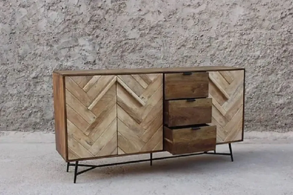Mobile soggiorno modello Credenza rennes natural 175 di Outlet etnico a prezzo scontato