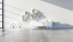 Mobile soggiorno modello Bassorilievo 35 bronzo graffiato di Voltan a PREZZI OUTLET