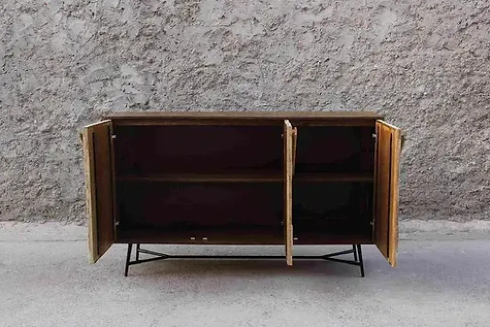 Mobile soggiorno modello Credenza rennes natural 3a di Outlet etnico a PREZZI OUTLET