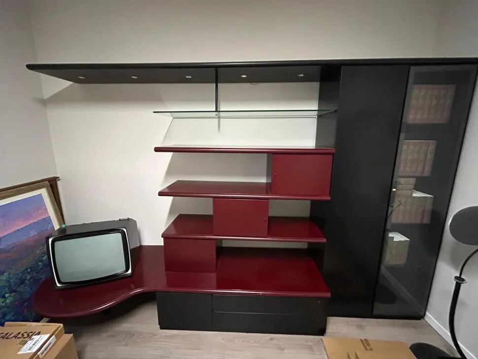 Mobile soggiorno modello Lorenzetti bordeaux di Sangiacomo a PREZZI OUTLET