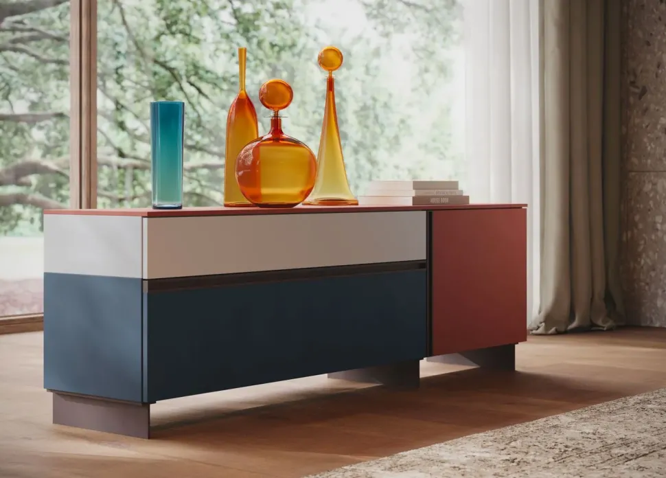 Mobile soggiorno modello Mondrian di Giessegi a PREZZI OUTLET