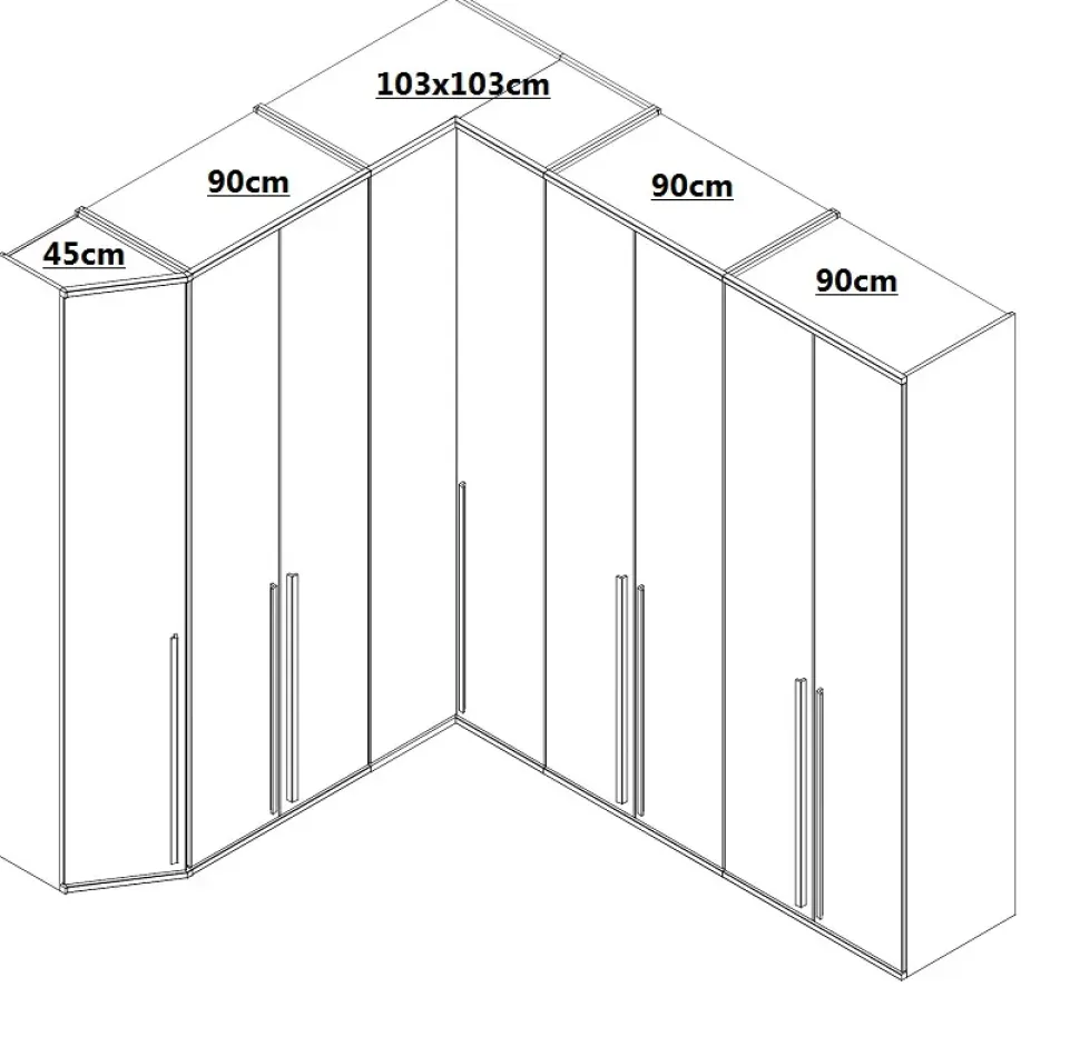 OFFERTA armadiatura ad angolo TAG Misura 280x235cm