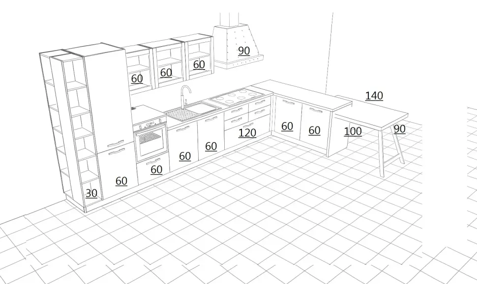 OFFERTA cucina con penisola e bancone CUCINE STORE (Misura 455x300cm)