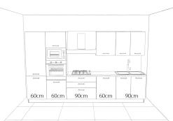 OFFERTA Cucina lineare CUCINE STORE CORI misura 360cm completa di elettrodomestici
