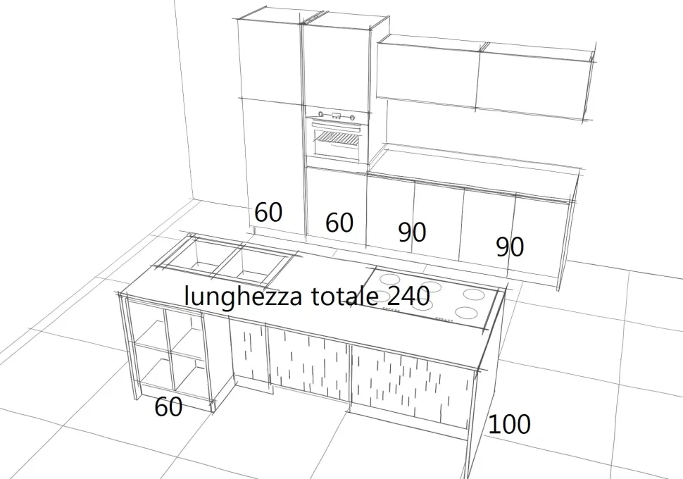 OFFERTA cucina mod VINTAGE di CUCINE STORE (misura 300cm)