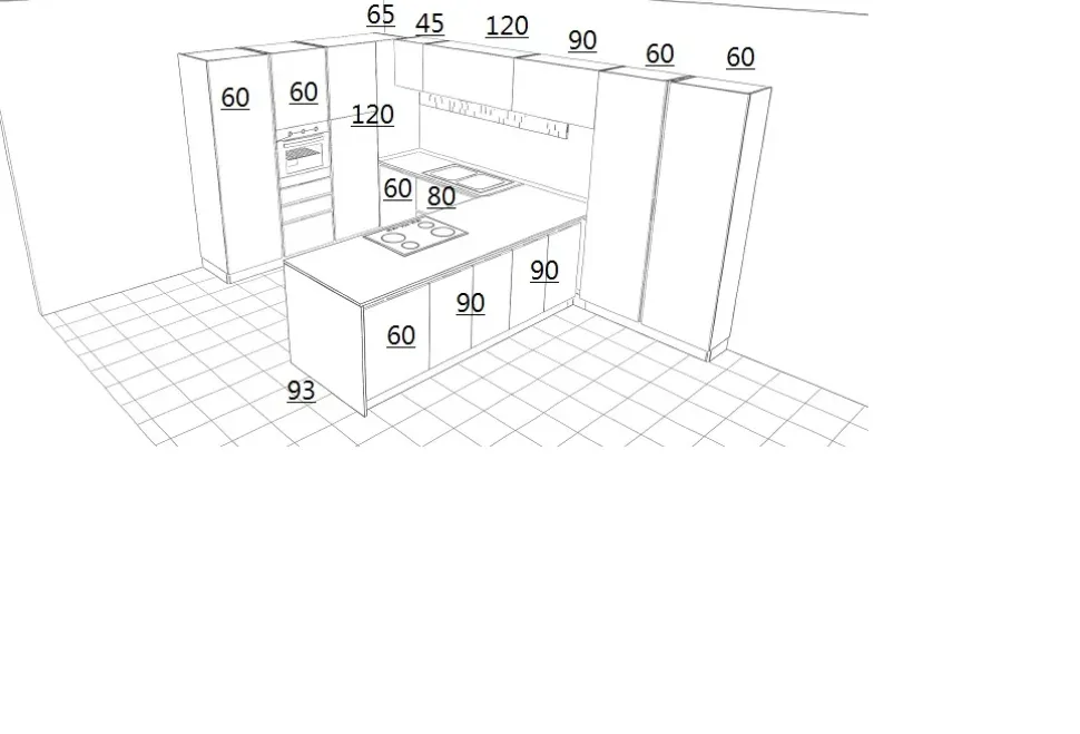 OFFERTA cucina mod VINTAGE di CUCINE STORE CON PENISOLA (250X430cm)