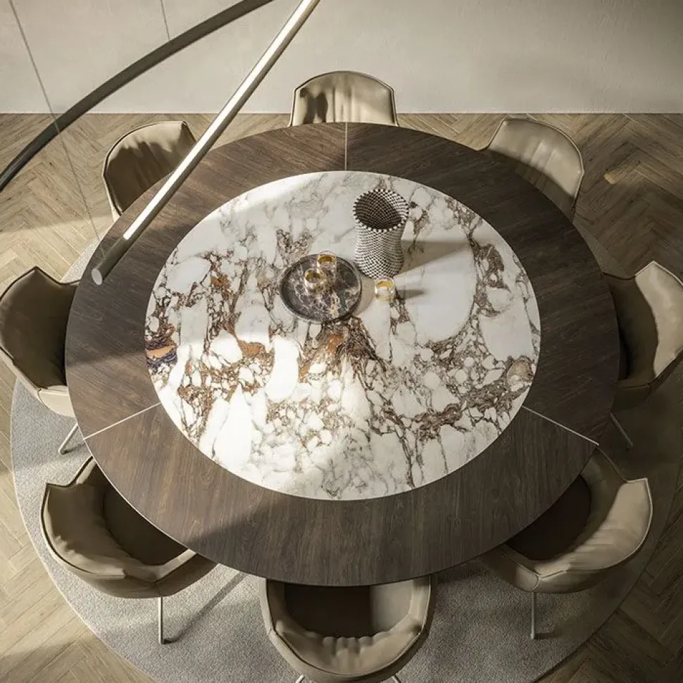 Offerta Outlet: Tavolo in legno rotondo Senator Ker-Wood Cattelan Italia.