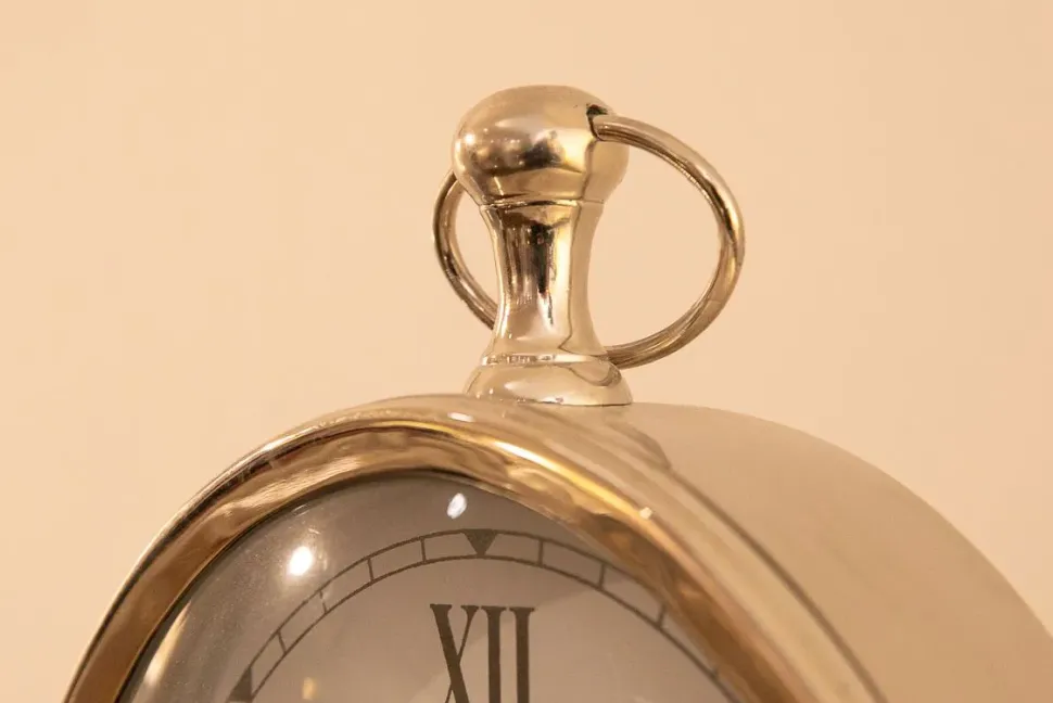 Oggettistica Artigianale Orologio da tavolo in acciaio lucido in OFFERTA OUTLET