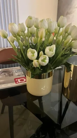 Oggettistica design Vaso bicolor ottone e crema di Artigianale scontata del 28%