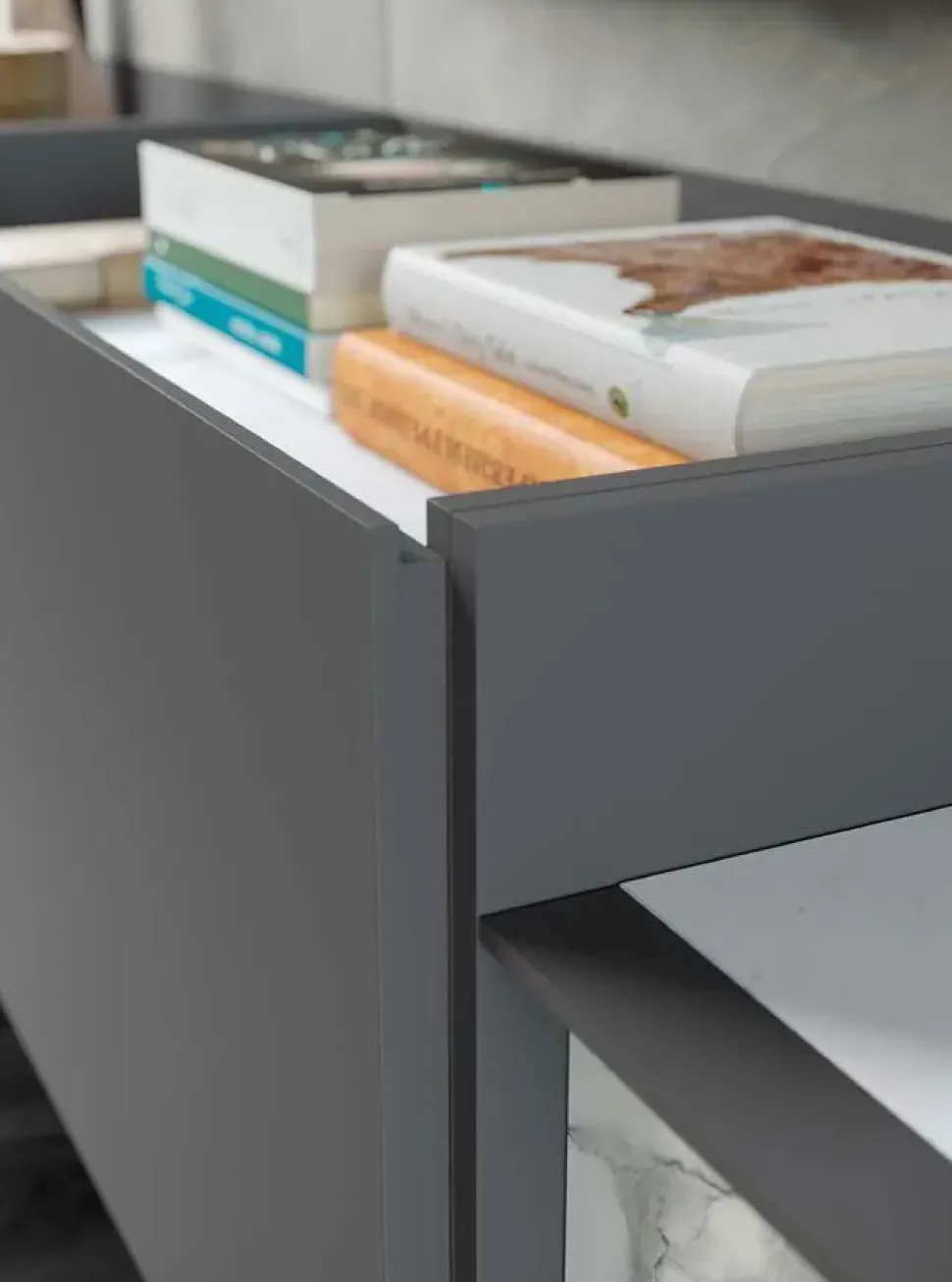 Outlet: soggiorno Story 4 di Astor, laminato materico, skyline 3.0.