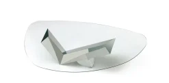 Outlet: Tavolo Cattelan Italia, piano in vetro sagomato. Prezzo imbattibile!