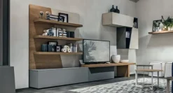 Parete attrezzata A064 Tomasella in laccato opaco a prezzo Outlet