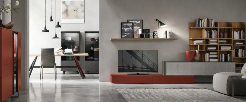 Parete attrezzata A114 Tomasella in stile moderno a prezzo ribassato