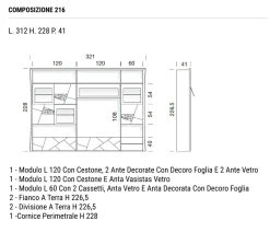 Parete attrezzata Collezione decor  Modo 10 in stile classico a prezzo ribassato