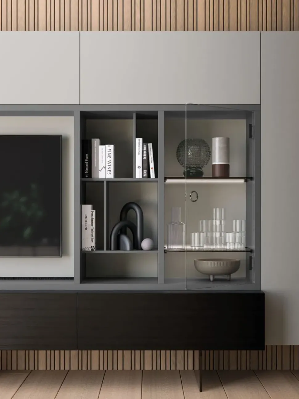 Parete attrezzata Day 13 Orme in stile design a prezzo ribassato