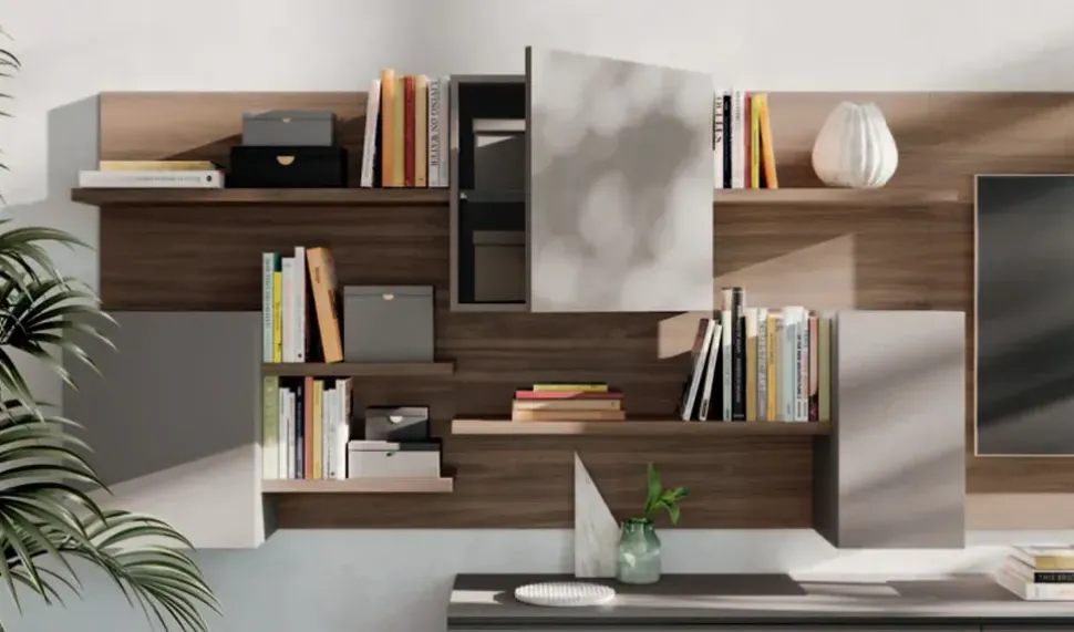 Parete attrezzata Day 02 Orme in stile moderna a prezzo ribassato