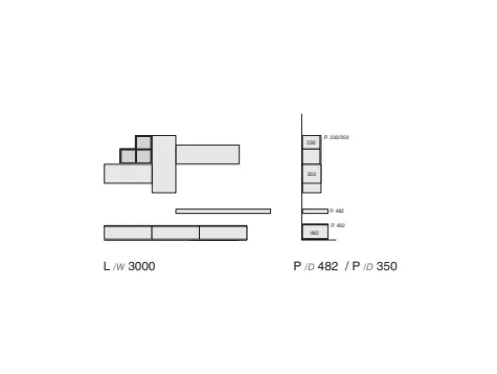 Parete attrezzata Favero Composizione 5cento - 3RF 1345