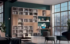 Parete attrezzata Giessegi Parete-libreria del programma living di giessegi PREZZI OUTLET