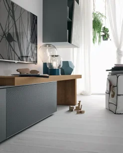 Parete attrezzata in laccato opaco stile moderno A064 Tomasella