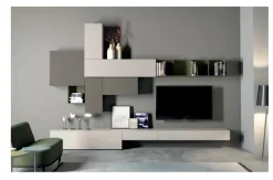 Parete attrezzata in laminato materico stile design Atlante skt42 Tomasella