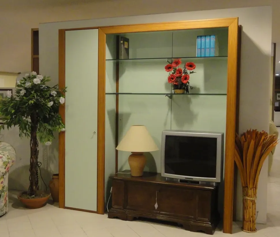 Parete attrezzata in legno stile moderno Soggiorno Artigianale