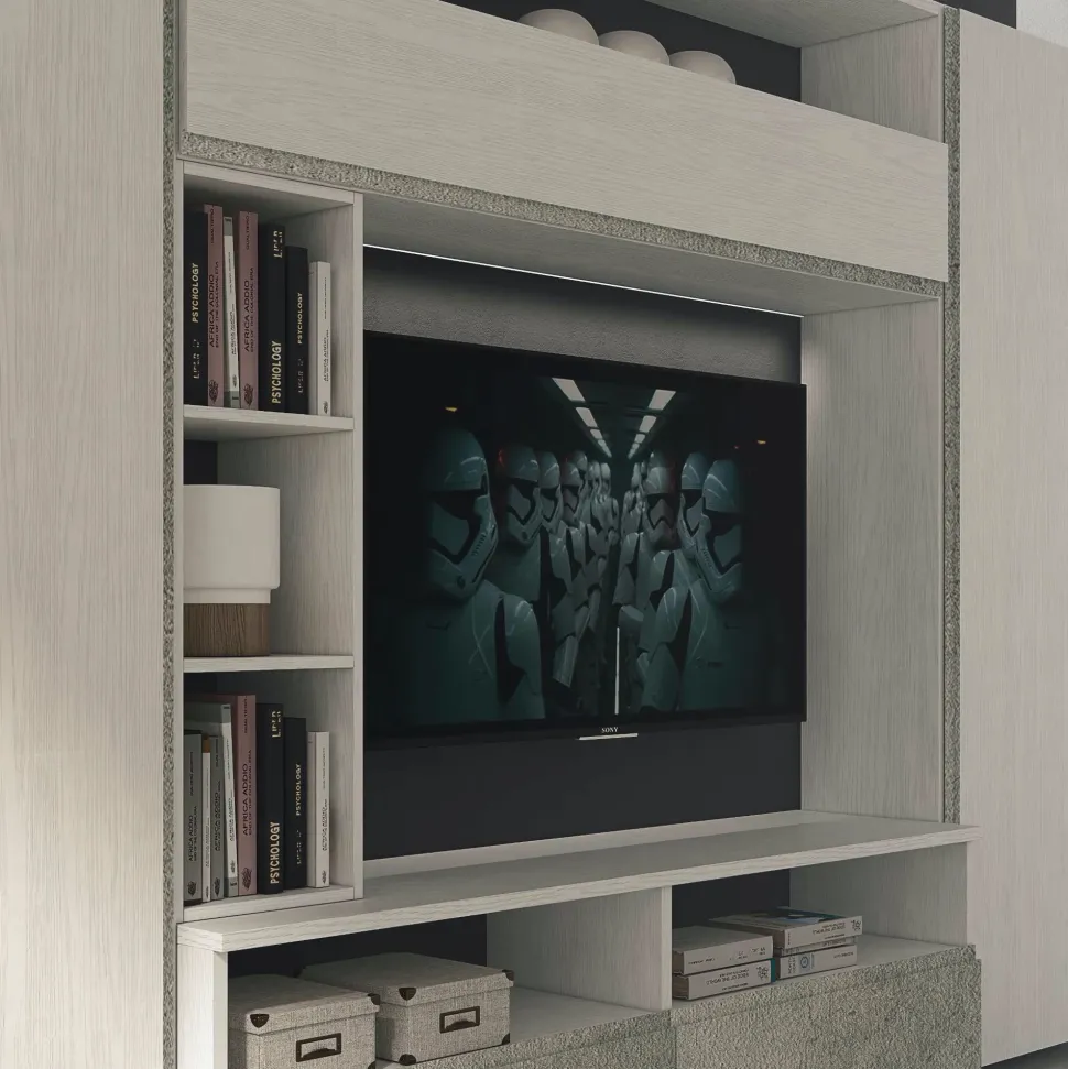 Parete attrezzata in stile moderno Lions linea velvet 10 di Collezione esclusiva a prezzo Outlet