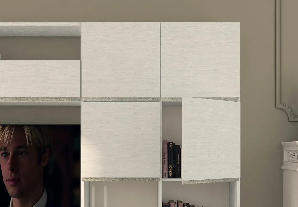 Parete attrezzata in stile moderno Lions linea white 3 di Collezione esclusiva in Offerta Outlet