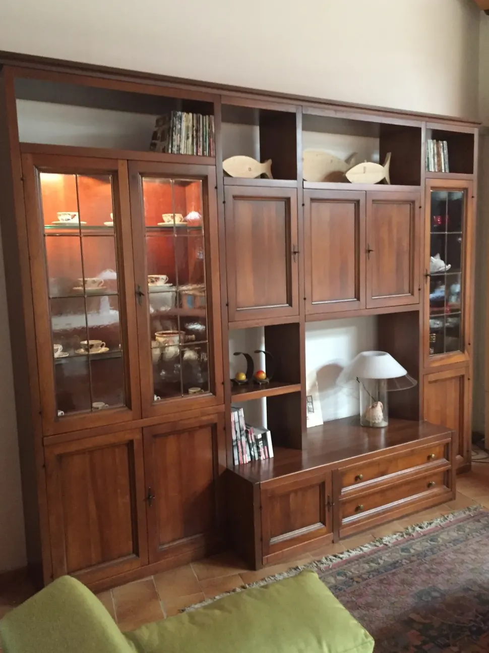 Parete attrezzata in stile classico Pacema in legno Offerta Outlet