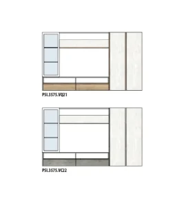 Parete attrezzata in stile moderno Oak 2 di Collezione esclusiva a prezzo Outlet