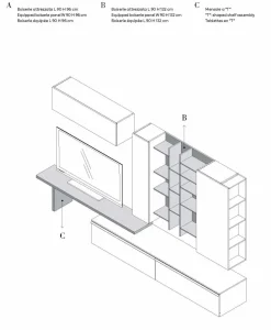 Parete attrezzata in stile moderno Qsm 632 di Imab group in Offerta Outlet
