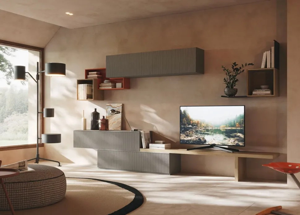 Parete attrezzata Living lv713 della firma Giessegi con uno sconto esclusivo