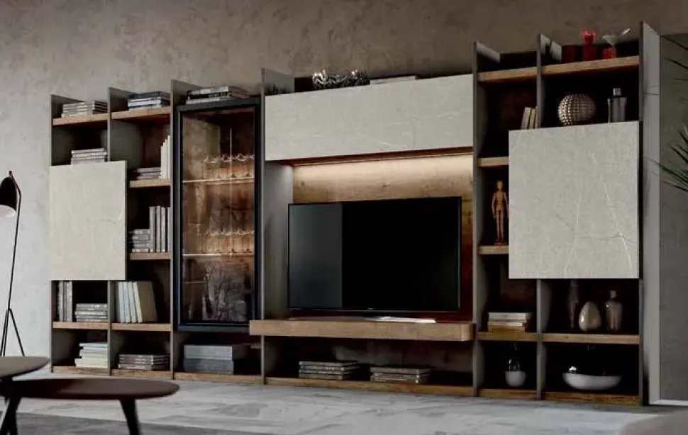 Parete attrezzata Mito 5.0 - qsm611 Imab in stile design a prezzo ribassato