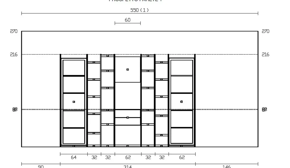 Parete attrezzata Mito 5.0 - qsm611 Imab in stile design a prezzo ribassato