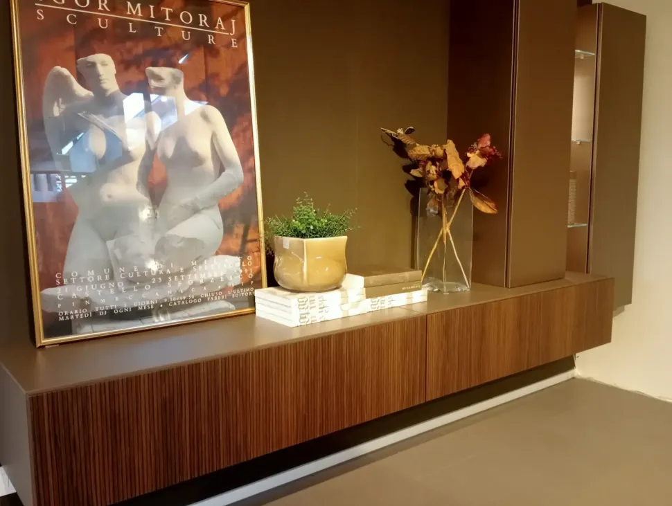 Parete attrezzata Mobile sospeso skyline Astor mobili in stile design a prezzo ribassato