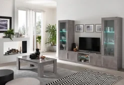 Parete attrezzata Modello greta grigio marmo di Artigianale in OFFERTA OUTLET