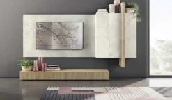 Parete attrezzata Nuovi mondi effetto materico in Offerta Outlet