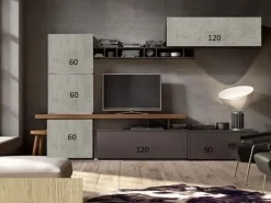 Parete attrezzata Nuovi mondi cucine Soggiorno coloniale moderno zen in offerta  PREZZI OUTLET