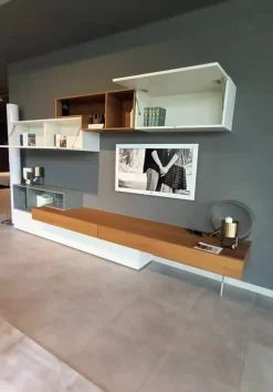Parete attrezzata Parete soggiorno lampo Sangiacomo in stile moderna a prezzo ribassato