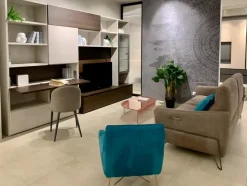 Parete attrezzata Parete a spalla vano tv e pensili vetro di Tomasella in OFFERTA OUTLET