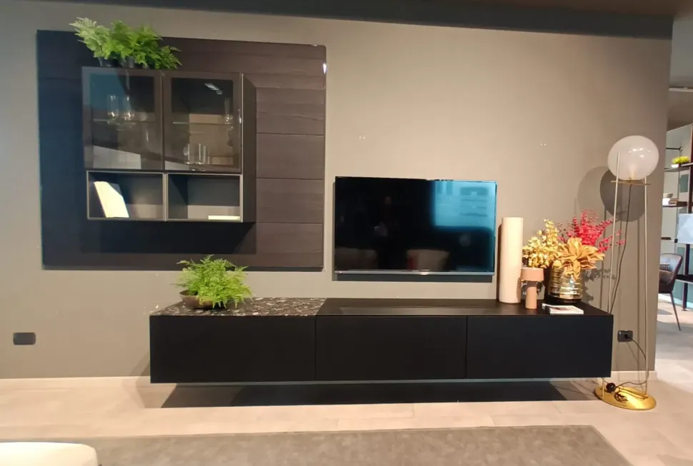 Parete attrezzata Parete soggiorno quid Poliform in stile moderna a prezzo ribassato