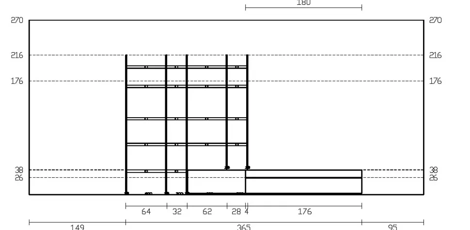 Parete attrezzata Qmc017 Imab in stile moderna a prezzo scontato