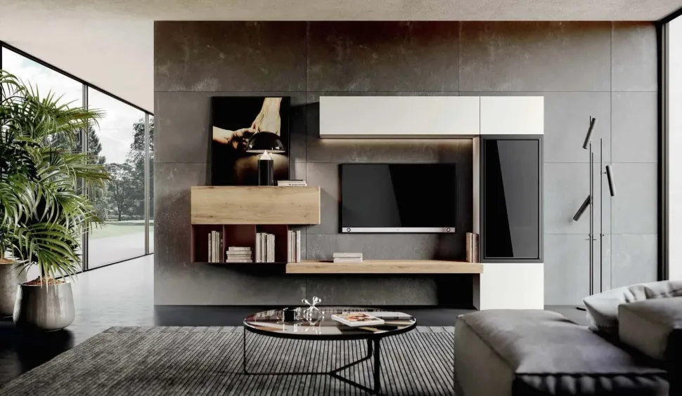 Parete attrezzata Qsm 613 Imab group in stile moderno a prezzo ribassato