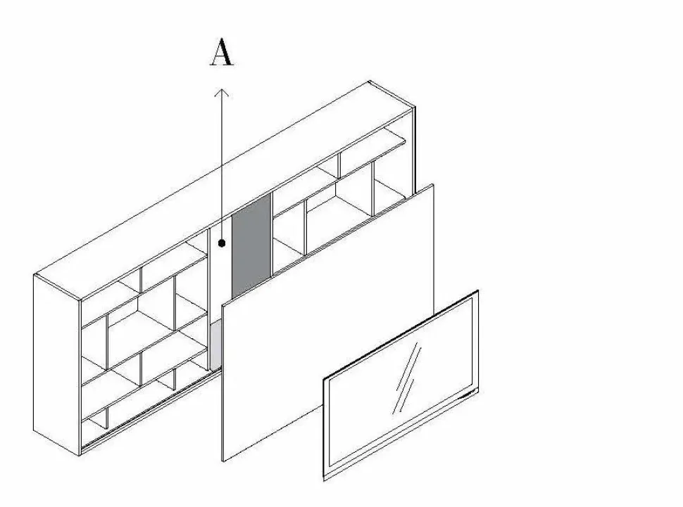 Parete attrezzata Qsm 625 Imab in stile moderna a prezzo scontato