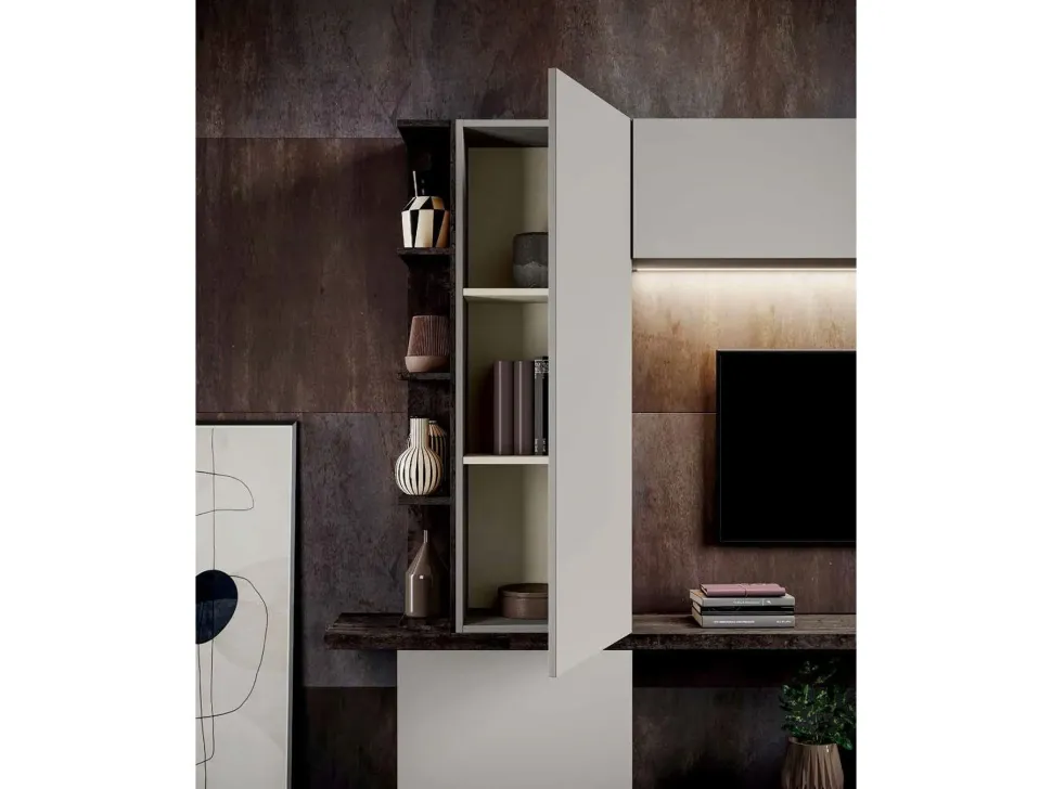 Parete attrezzata Qsm 610 Imab in stile moderno a prezzo scontato