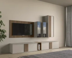 Parete attrezzata Riga day 02  Collezione esclusiva in stile design a prezzo ribassato