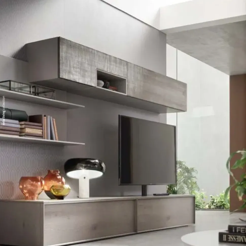 Parete attrezzata Seta Maronese acf in stile moderno a prezzo ribassato