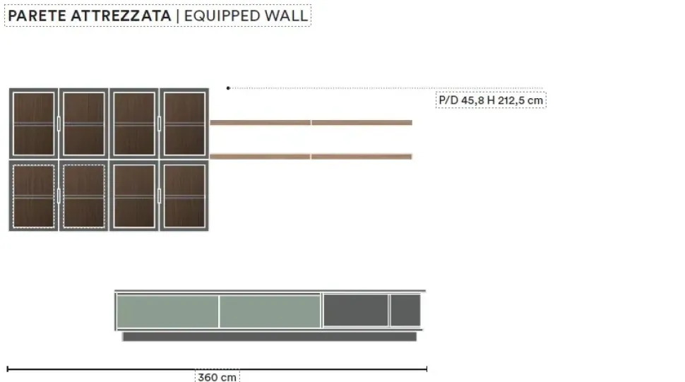 Parete attrezzata Space l05 Colombini casa in stile moderna a prezzo ribassato