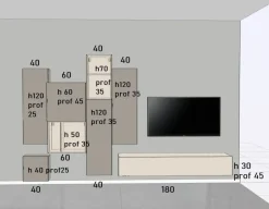 Parete attrezzata Spazio laccato di Pianca scontata del 26%