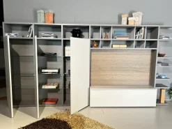 Parete attrezzata Spazioteca Pianca in stile moderna a prezzo scontato