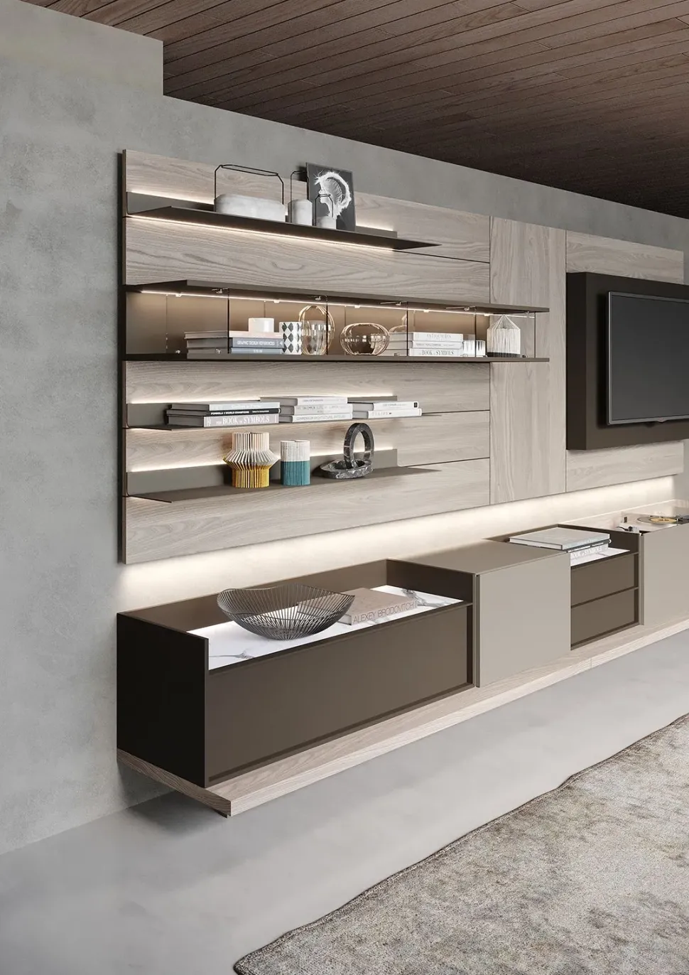 Parete attrezzata Story 2 della firma Astor mobili con un ribasso esclusivo